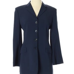 Piazza Sempione Navy Blue Wool Blazer Jacket
